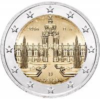 (017) Монета Германия (ФРГ) 2016 год 2 евро "Саксония" Двор D Биметалл  UNC